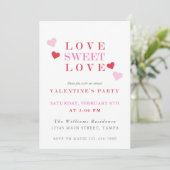 Love Sweet Love Valentijnsdag Party Kaart (Staand voorkant)