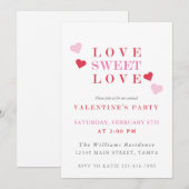 Love Sweet Love Valentijnsdag Party Kaart (Voorkant / Achterkant)