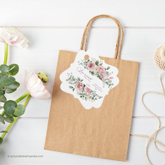 Love Sweet Neem een traktatie pioenrozen bruiloft  Bedankjes Labels