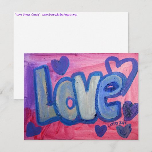 Love Sweet Snoep Art Painting Briefkaart (Voorkant / Achterkant)