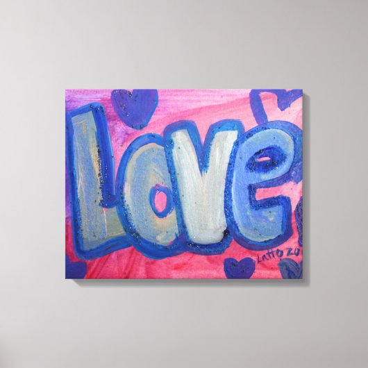 Love Sweet Snoep Word Artwork Canvas Afdruk (Voorkant)