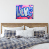 Love Sweet Snoep Word Artwork Canvas Afdruk (Insitu (Slaapkamer))