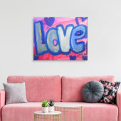 Love Sweet Snoep Word Artwork Canvas Afdruk (Insitu (Woonkamer))