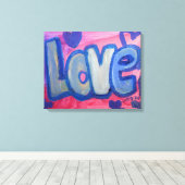 Love Sweet Snoep Word Artwork Canvas Afdruk (Insitu (Houten vloer))