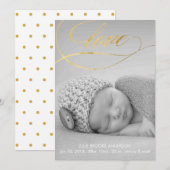 Love Swirl Baby geboorteaankondiging fotokaart Aankondiging (Voorkant / Achterkant)