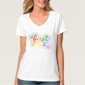 Love Swirl Doodle LGBTQ+ POC Pride Vlag Lettering T-shirt (Voorkant)