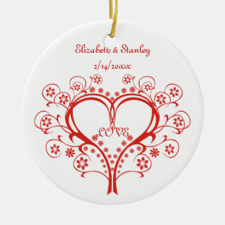 Love Swirl Heart Valentijn's Day aangepaste orname Keramisch Ornament
