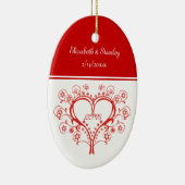 Love Swirl Heart Valentijn's Day aangepaste orname Keramisch Ornament (Rechts)
