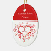 Love Swirl Heart Valentijn's Day aangepaste orname Keramisch Ornament (Links)