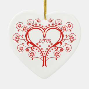 Love Swirl Heart Valentijn's Day aangepaste orname Keramisch Ornament