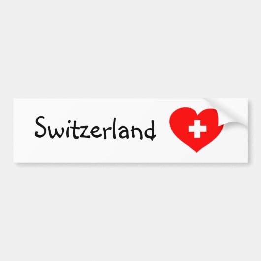 Love Switzerland - Zwitserse hart bumper sticker (Voorkant)