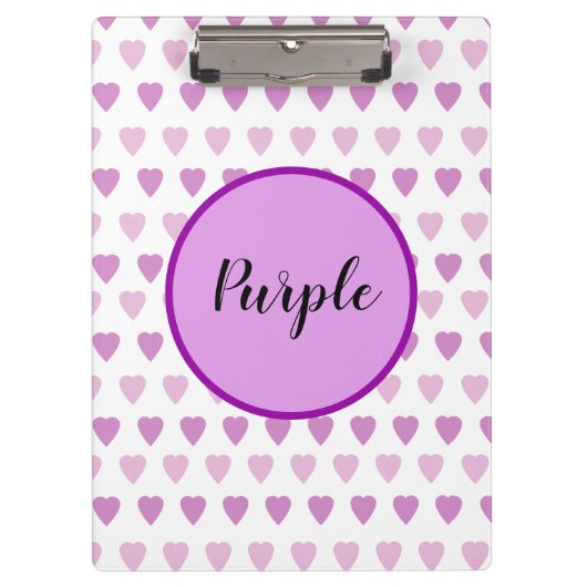 Love Symbol Hearts Designed Cute Paars Klembord (Voorkant)