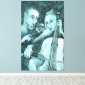 Love Symphony Canvas Duet Modern schilderij Afdruk (Insitu (Houten vloer))