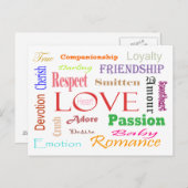 Love Synonyms by Shirley Taylor Briefkaart (Voorkant / Achterkant)