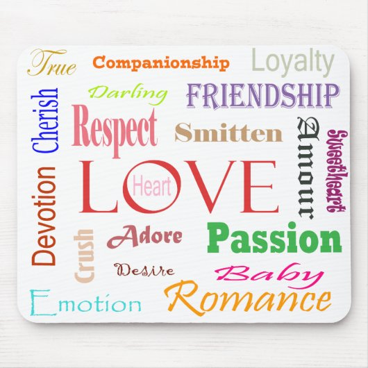Love Synonyms by Shirley Taylor Muismat (Voorkant)