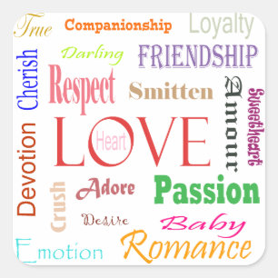 Love Synonyms by Shirley Taylor Vierkante Sticker