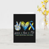 Love T21 Down Syndrome Awareness Blauw Geel Ribbo Kaart (Gele Bloem)