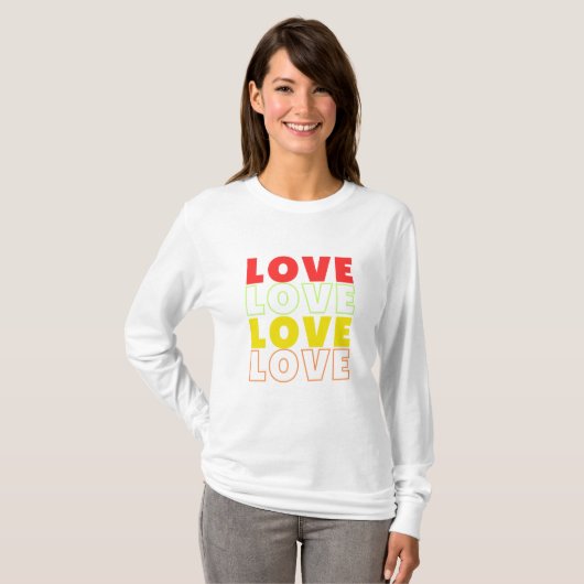 Love T-Shirt – Minimalistisch romantisch T-shirt v (Voorkant volledig)