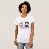 Love T-Shirt Pastel B & W Cat Photo HAMbyWG (Voorkant volledig)