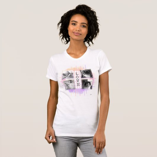 Love T-Shirt Pastel B & W Cat Photo HAMbyWG (Voorkant volledig)