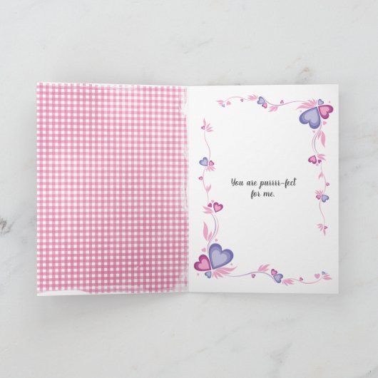 Love Tabby Cat with Heart Balloon Kaart (Binnen)