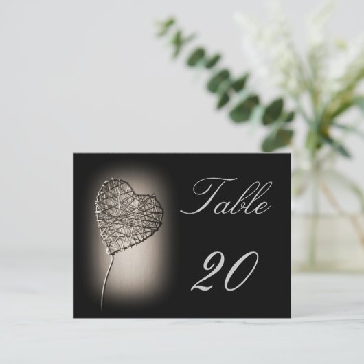 Love Table Number Briefkaart (Staand voorkant)