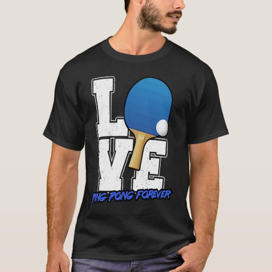 Love Table Tennis Ping Pong Fan Graphic Apparel T-shirt (Voorkant)
