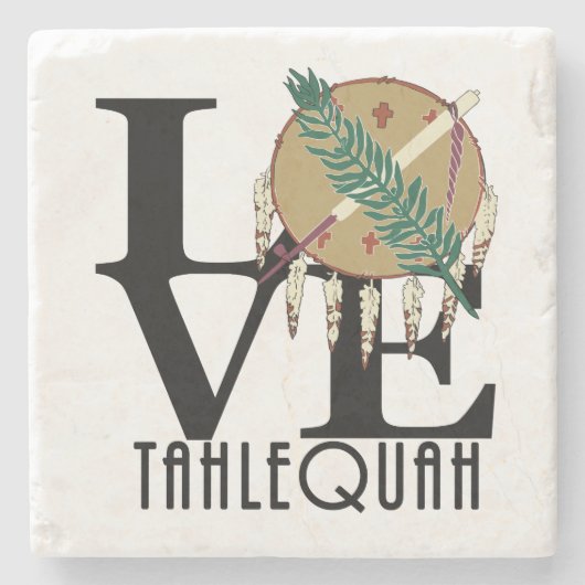 LOVE Tahlequah Oklahoma Stenen Onderzetter (Voorkant)