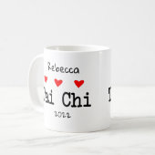 Love Tai Chi Funny Quote met Red Hearts Koffiemok (Voorkant links)