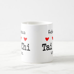 Love Tai Chi Funny Quote met Red Hearts Koffiemok