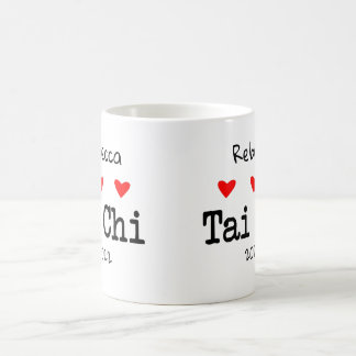 Love Tai Chi Funny Quote met Red Hearts Koffiemok