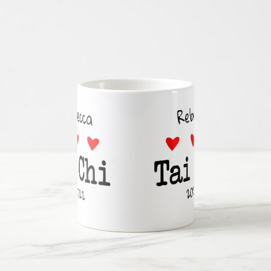 Love Tai Chi Funny Quote met Red Hearts Koffiemok (Center)
