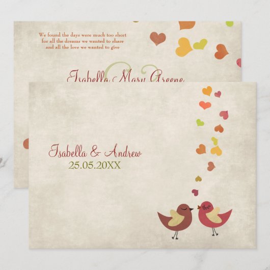 Love Talk Wedding Invite Kaart (Voorkant / Achterkant)
