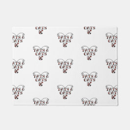 Love Tats & Cats Tattoo Stijl Hart Doormat Deurmat