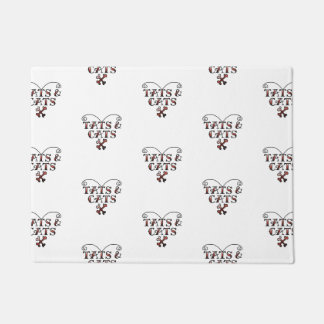 Love Tats & Cats Tattoo Stijl Hart Doormat Deurmat