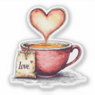 Love Tea Valentijnsdag Sticker