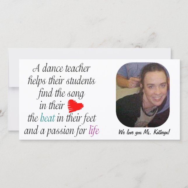 Love-Teach Dance Photo Card (Voorkant)