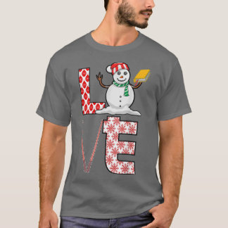 Love Teacher Kerstman Snowman Xmas Pajama Teachin T-shirt