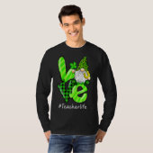 Love Teacher Life Gnome Leopard Shamrock St Patric T-shirt (Voorkant volledig)