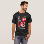 Love Teacher Life Heart Leopard Teacher Funny Vale T-shirt (Voorkant volledig)