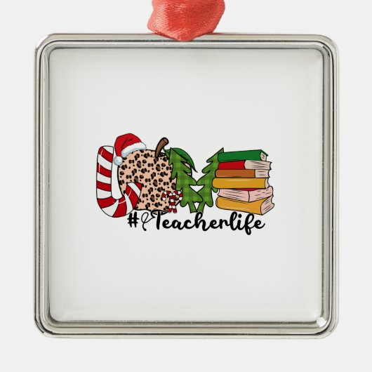 Love Teacher Life Metalen Ornament (Voorkant)