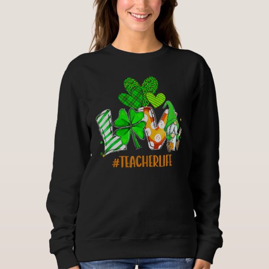 LOVE Teacher Life St Patrick's Day Buffalo Plaid S Trui (Voorkant)