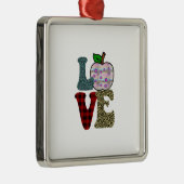 Love Teacher Metalen Ornament (Rechts)