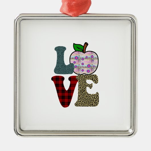 Love Teacher Metalen Ornament (Voorkant)