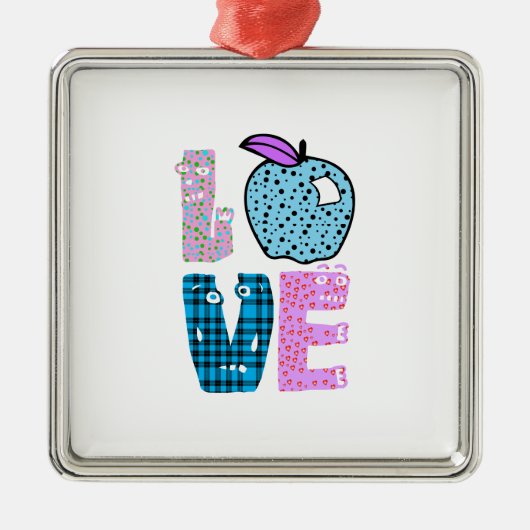 Love Teacher Metalen Ornament (Voorkant)