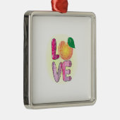 Love Teacher Metalen Ornament (Rechts)