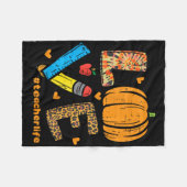 Love Teacher Pumpkin Leopard Herfst Autumn Thanksg Fleece Deken (Voorkant (Horizontaal))