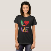 Love Teacher School Happy Valentine's Day T-shirt (Voorkant volledig)
