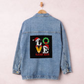 Love Teacher Squad, Funny Teachers Kerstmis Denim Jacket (Hangar)