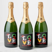 Love Teacher Squad, Funny Teachers Kerstmis Sparkling Wijnetiket (Flessen)